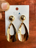 Luxe Hollow Teardrop Gold Statement Earrings