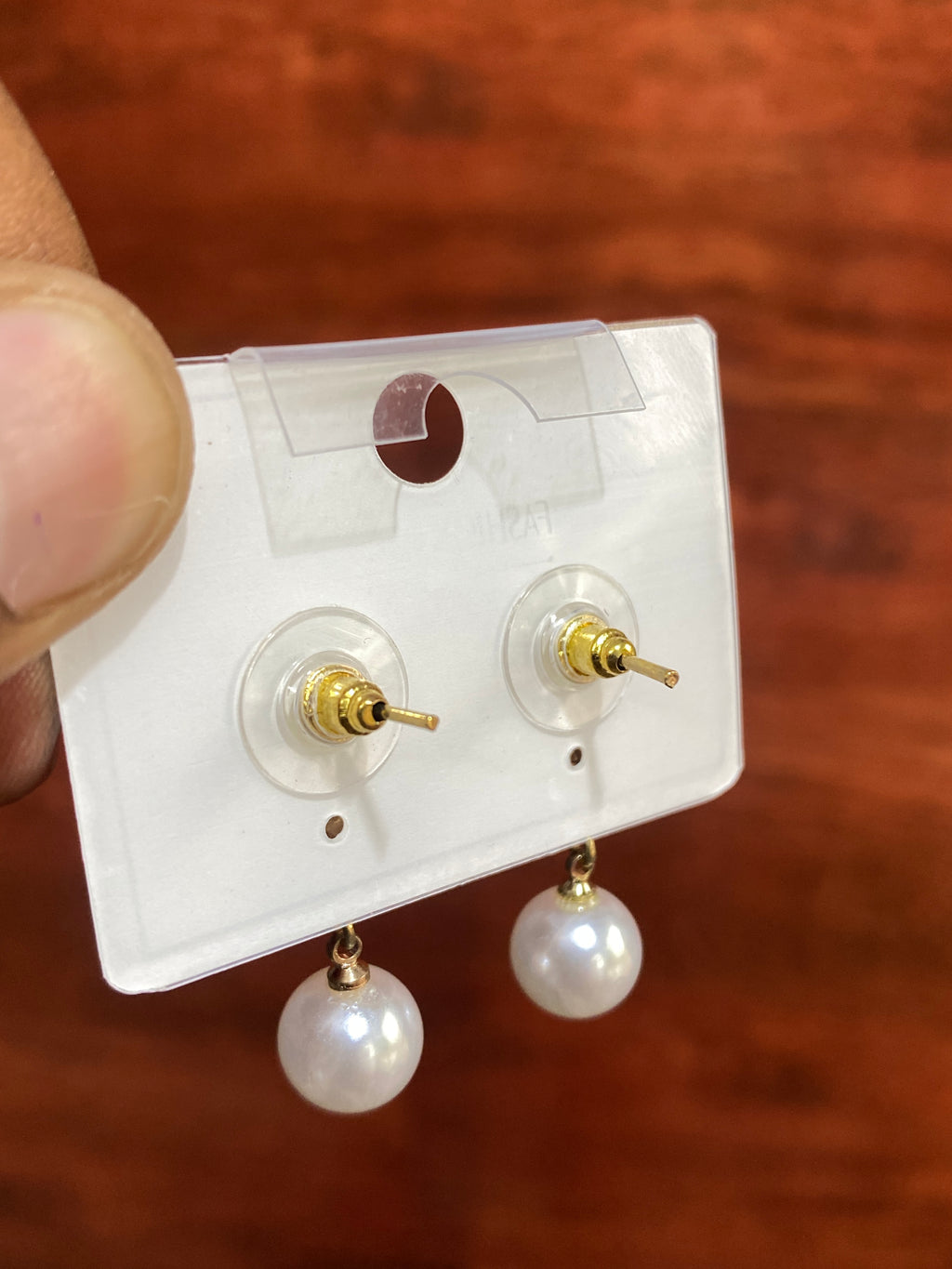 Ruby Red Crystal Flower Pearl Drop Earrings for Women | Elegant Gold-Tone Party & Wedding Earrings