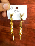 Luxury Gold-Tone Tassel Drop Earrings for Women | Statement Party Earrings