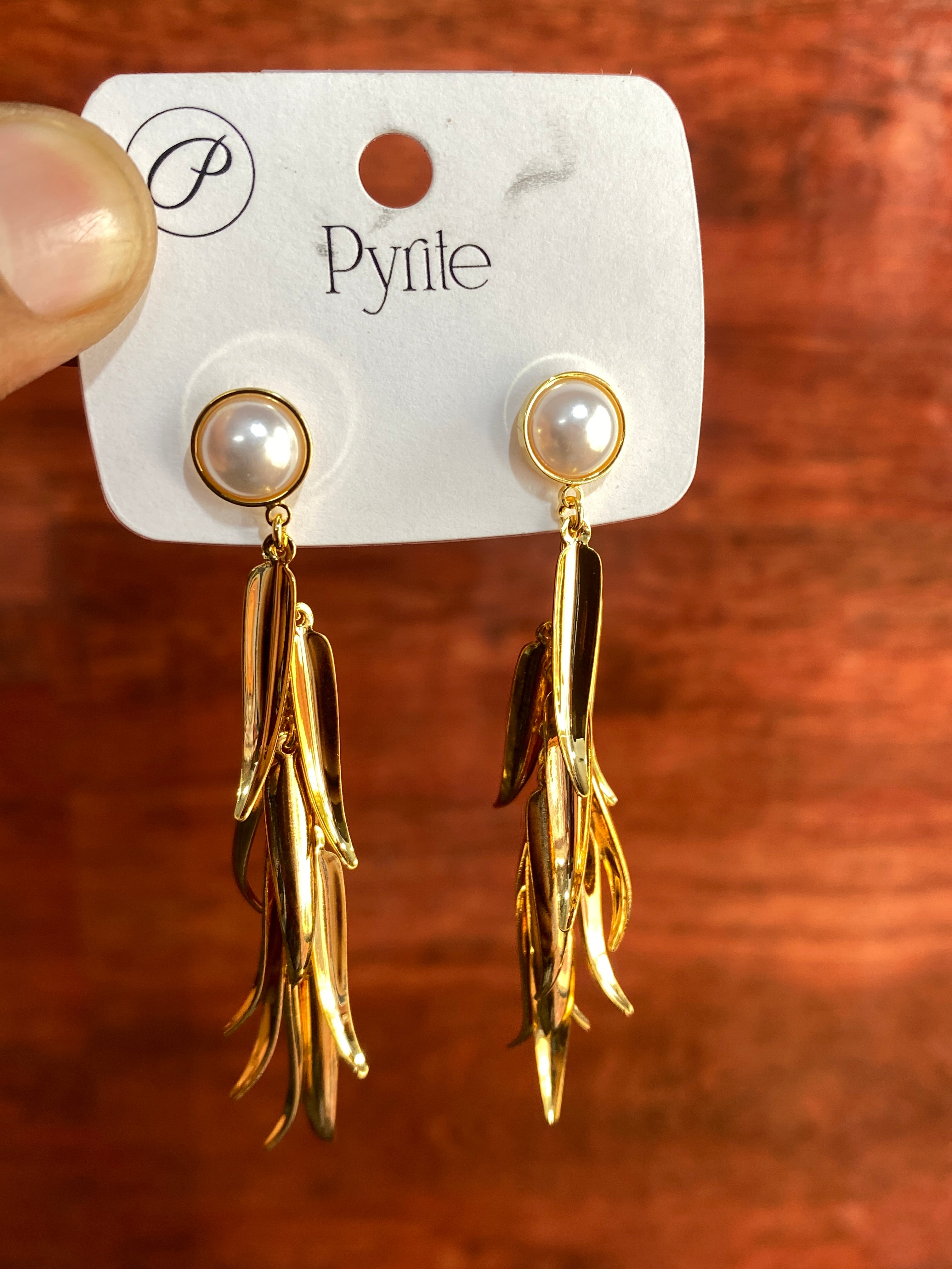 Elegant Pearl Tassel Drop Earrings for Women | Gold-Plated Statement Party Earrings