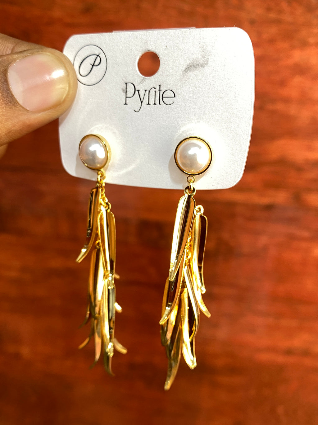 Elegant Pearl Tassel Drop Earrings for Women | Gold-Plated Statement Party Earrings
