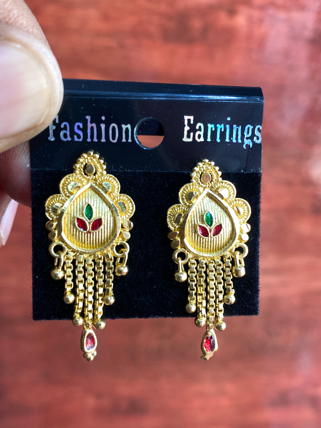 Elegant Gold-Plated Floral Tassel Earrings | Traditional Ethnic Dangler Earrings for Women
