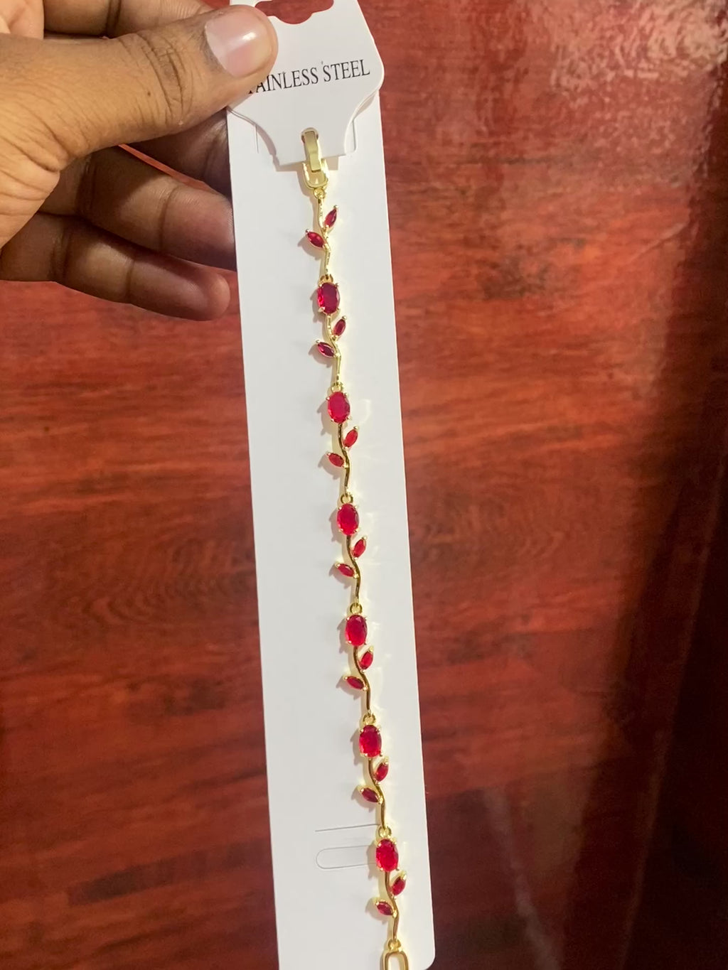 Viral Red Tulip Bracelet for Women | Gold-Plated Stainless Steel Floral Bracelet | Waterproof & Tarnish Resistant