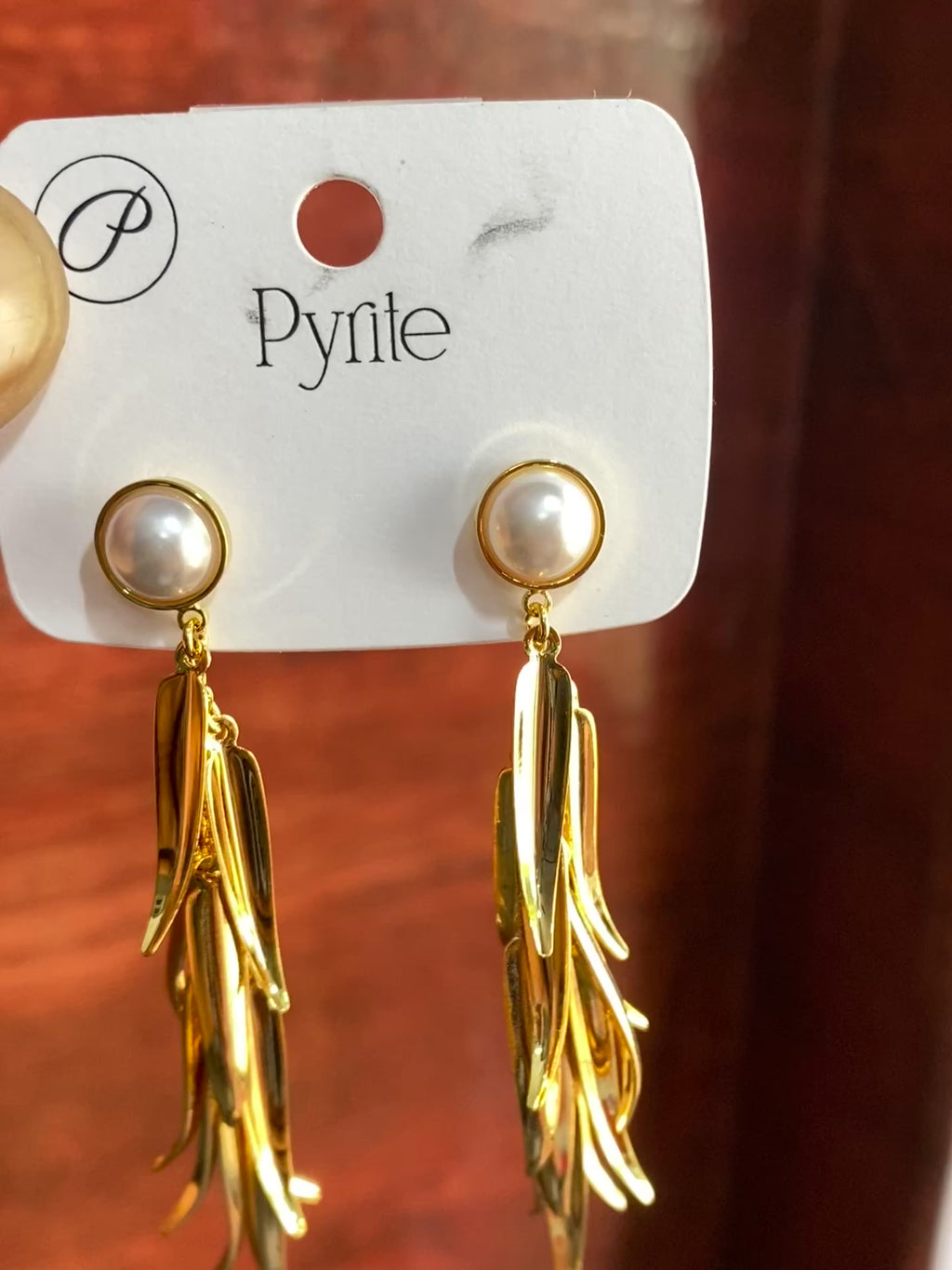 Elegant Pearl Tassel Drop Earrings for Women | Gold-Plated Statement Party Earrings