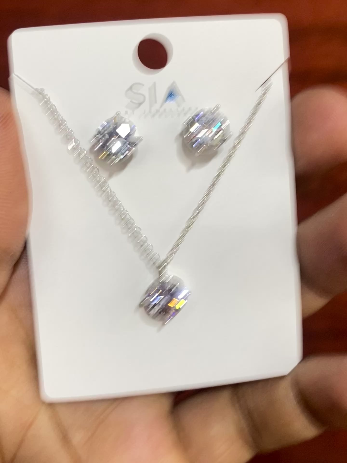 Elegant Silver-Plated Solitaire Zircon Pendant Necklace & Stud Earrings Set for Women | Crystal Jewellery Set for Girls | Daily Wear, Party & Gift Collection